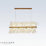 Lustre Scandinave en Cristal avec Finition Acier Poli – Éclairage Moderne pour Chambre et Salle à Manger - Vignette | Maison Solenne