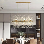 Lustre Scandinave en Cristal avec Finition Acier Poli – Éclairage Moderne pour Chambre et Salle à Manger - Vignette | Maison Solenne