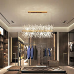 Lustre Scandinave en Cristal avec Finition Acier Poli – Éclairage Moderne pour Chambre et Salle à Manger - Vignette | Maison Solenne