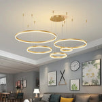 Lustre Suspension Cercle Chic en Fer – Éclairage Moderne pour Salon et Salle à Manger - Vignette | Maison Solenne