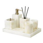 Accessoire de salle de bain en onyx blanc - Vignette | Maison Solenne