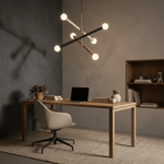 Lustre Art Déco Minimaliste en Fer avec Éclairage LED pour Salon, Salle à Manger et Chambre | Design Épuré et Élégant - Vignette | Maison Solenne