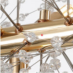 Lustre Scandinave en Cristal avec Finition Acier Poli | Éclairage Moderne pour Chambre et Salle à Manger - Vignette | Maison Solenne