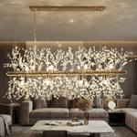 Lustre Scandinave en Cristal avec Finition Acier Poli | Éclairage Moderne pour Chambre et Salle à Manger - Vignette | Maison Solenne