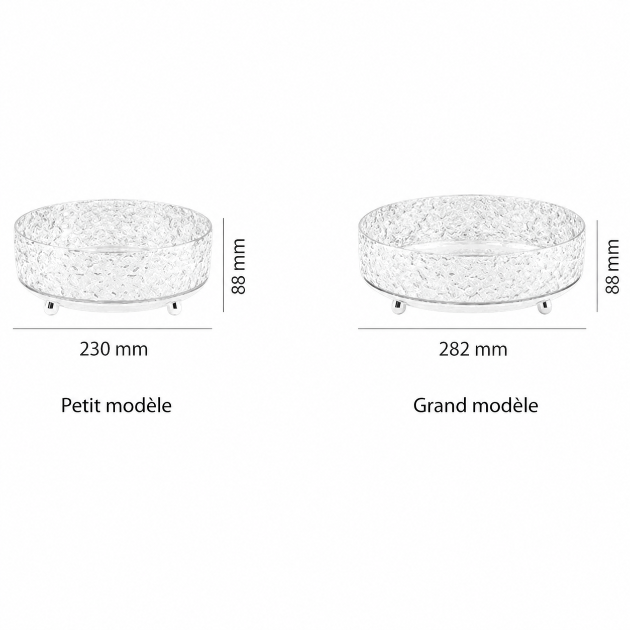Petit et grand modèles - dimensions