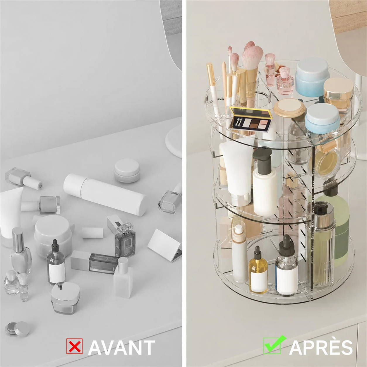 Avant et après rangement
