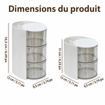 Organiseur de coiffeuse rotatif 3 niveaux - Vignette | Maison Solenne