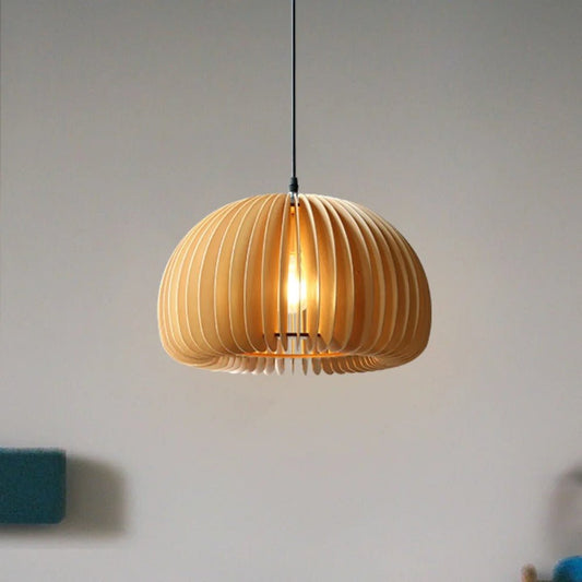 Lampe Suspendue en Bois Naturel – Luminaire Suspendu Design Scandinave pour Éclairage Moderne et Chaleureux 0
