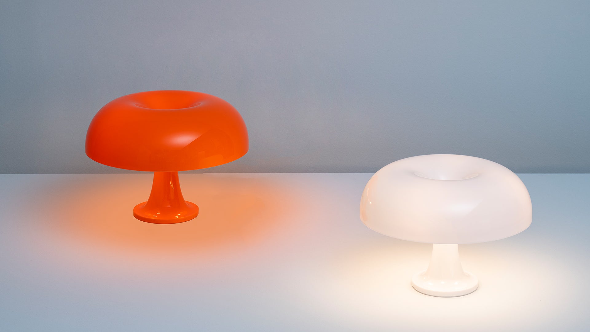 Lampe de Table Nessino en Polycarbonate – Design Rétro Années 60, Éclairage Diffus, Couleurs Blanc et Orange 7