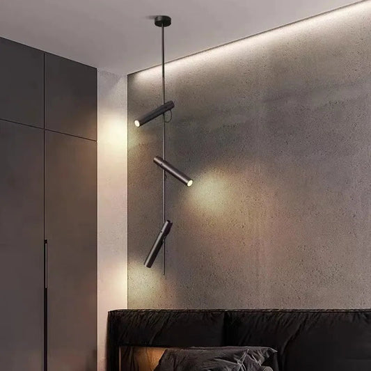 Lustre LED Minimaliste en Fer et Acier Rotatif – Suspension Luminaire Moderne pour Chambre et Salle à Manger 0
