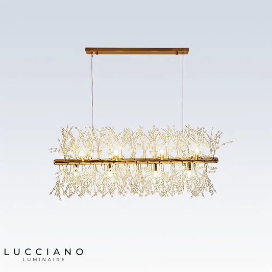 Lustre Scandinave en Cristal avec Finition Acier Poli – Éclairage Moderne pour Chambre et Salle à Manger, 90x40 cm, 12 Ampoules LED 0