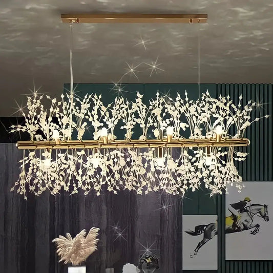 Lustre Scandinave en Cristal avec Finition Acier Poli – Éclairage Moderne pour Chambre et Salle à Manger, 90x40 cm, 12 Ampoules LED 1