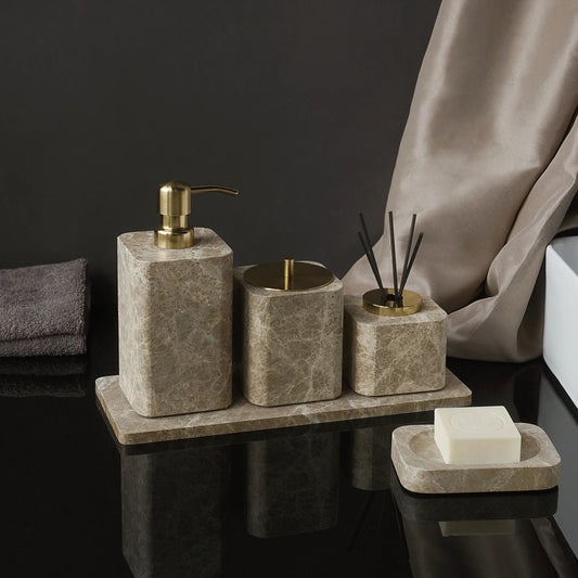 Accessoire de salle de bain en marbre Emperador Light