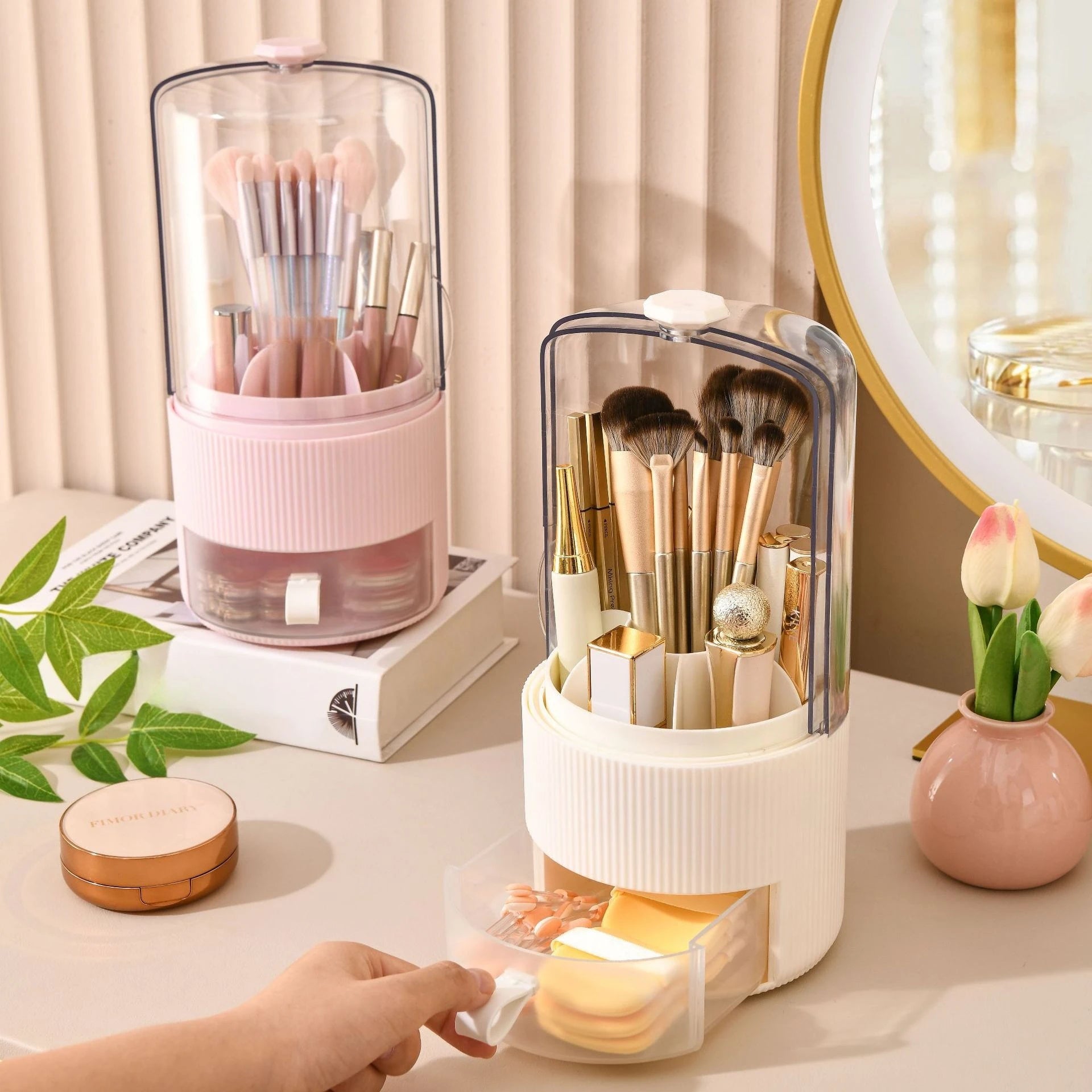 Organisateur rotatif pour pinceaux de maquillage