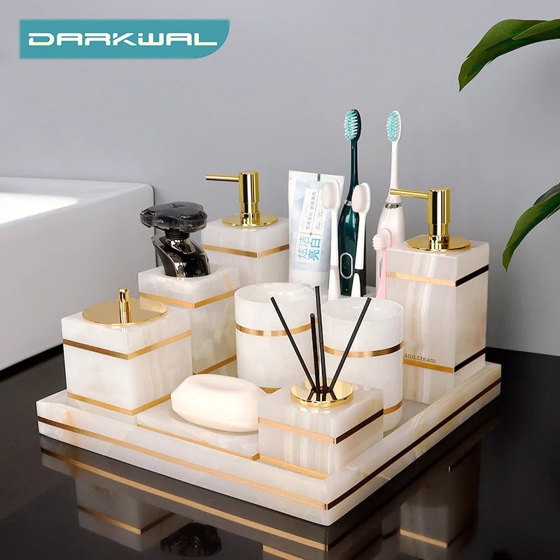 Collection Onyx — Accessoires de salle de bains en marbre naturel