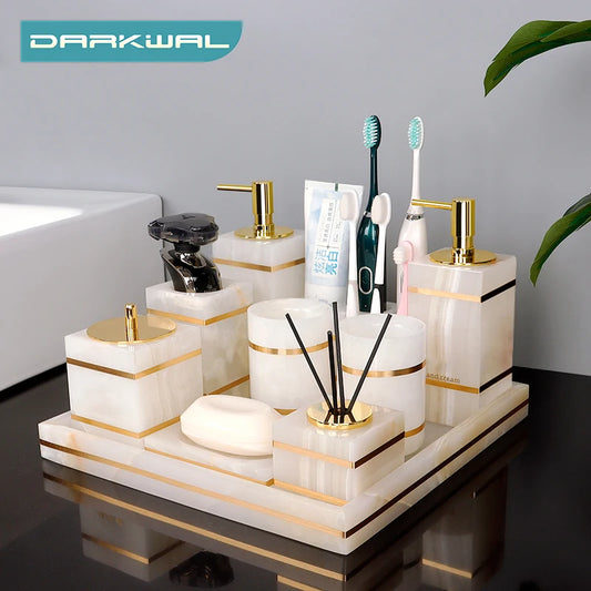 Collection Onyx — Accessoires de salle de bains en marbre naturel
