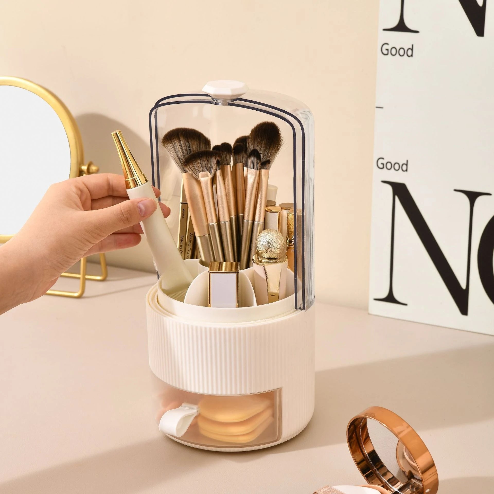 Organisateur rotatif pour pinceaux de maquillage