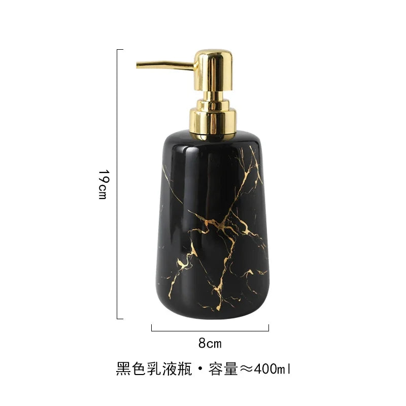Ensemble de salle de bain en céramique effet marbre - 496#1 pièce-Noir [464ff20a9c]