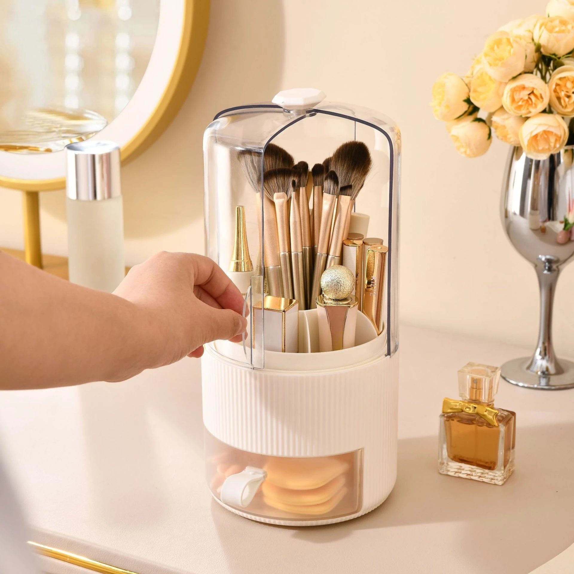 Organisateur rotatif pour pinceaux de maquillage