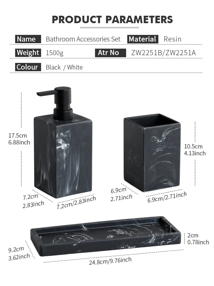 Ensemble de salle de bain effet marbre