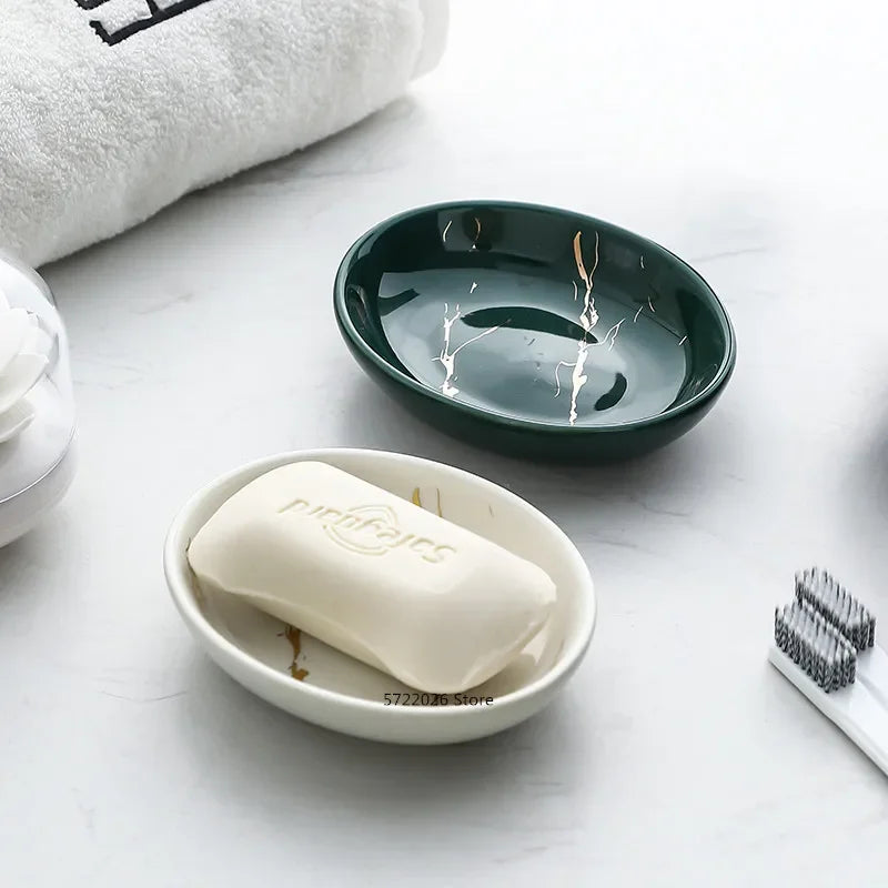Ensemble de salle de bain en céramique effet marbre