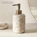 Ensemble porte-brosse à dents en travertin gris - Vignette | Maison Solenne
