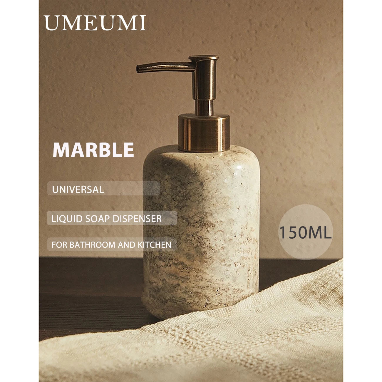 Ensemble porte-brosse à dents en travertin gris