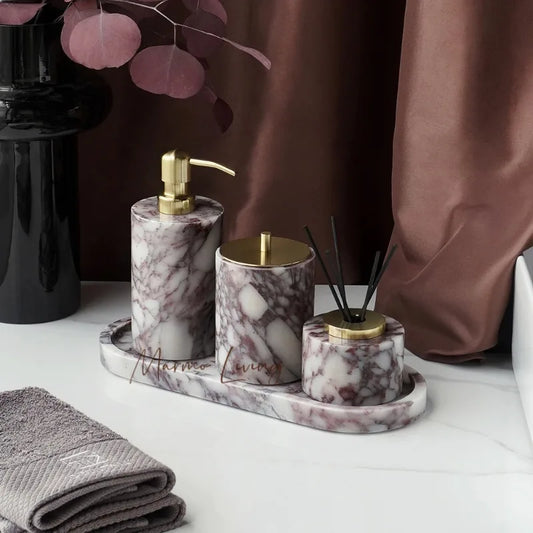 Ensemble de salle de bain en marbre Calacatta Viola