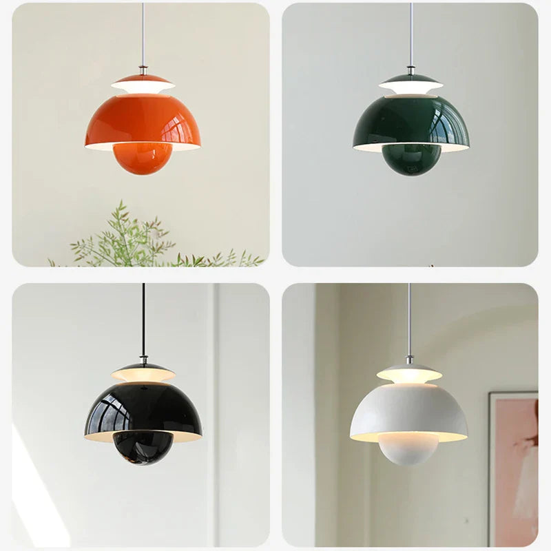 Suspension LED Scandinave Élégante, Design Compact, Économie d'Énergie, Disponible en Noir, Blanc, Orange et Vert 6