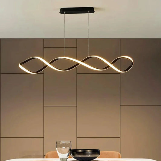 Suspension Luminaire Dimmable Spirale Élégante en Acier Inoxydable avec Éclairage LED – Design Moderne et Éco-énergétique 0