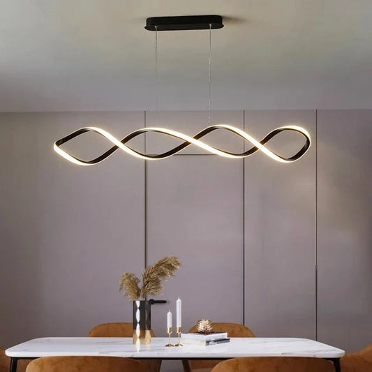 Suspension Luminaire Dimmable Spirale Élégante en Acier Inoxydable avec Éclairage LED – Design Moderne et Éco-énergétique 1