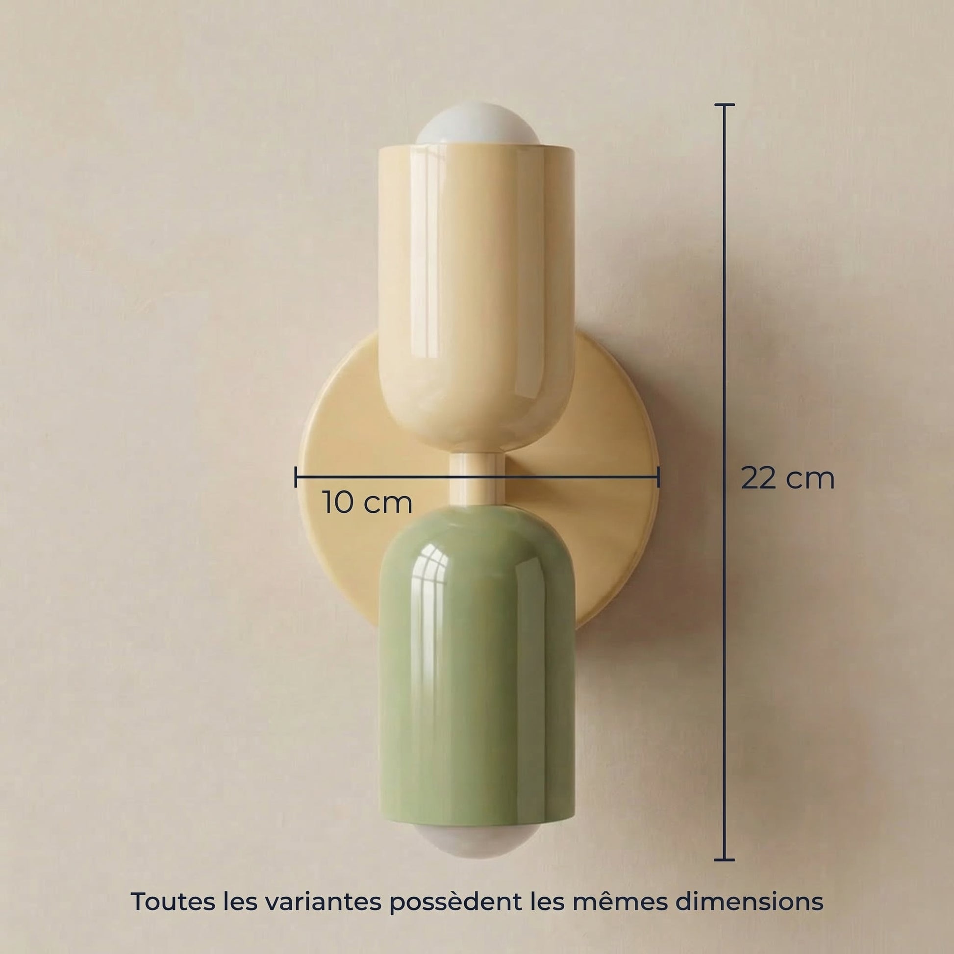 Applique murale chambre beige scandinave | Applique murale LED salon minimaliste - Beige Rose - Maison Solenne