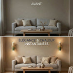 Applique murale chambre beige scandinave | Applique murale LED salon minimaliste - Vignette | Maison Solenne