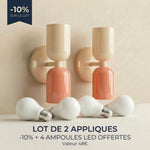 Applique murale chambre beige scandinave | Applique murale LED salon minimaliste - Vignette | Maison Solenne