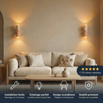 Applique murale chambre beige scandinave | Applique murale LED salon minimaliste - Vignette | Maison Solenne