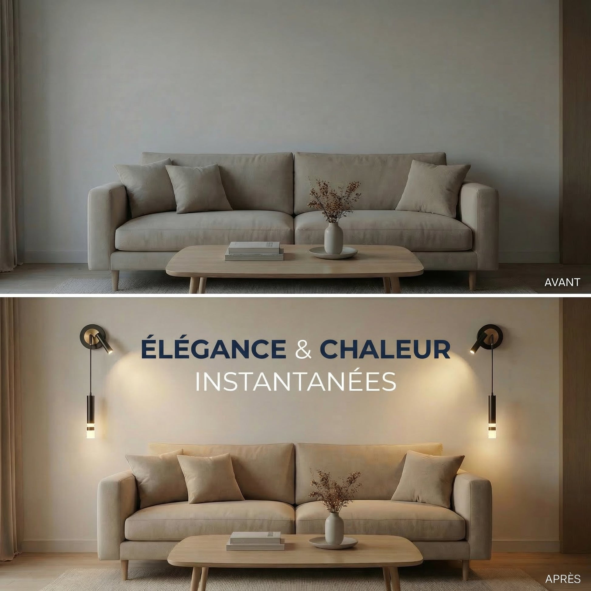 Applique Murale Design avec Liseuse Intégrée pour Chambre | Éclairage Doux et Ambiance Apaisante - Or - Maison Solenne