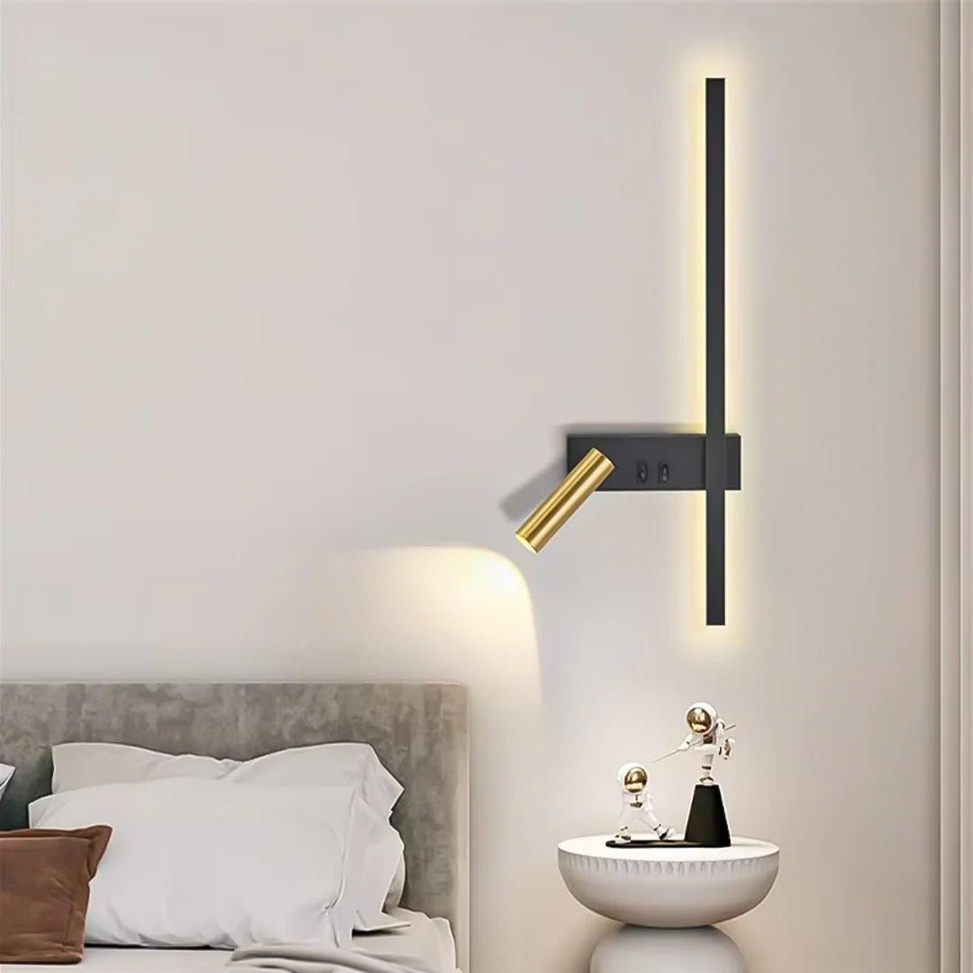 Applique Murale Design avec Liseuse Orientable pour Chambre | Éclairage LED Élégant - Gauche - Maison Solenne