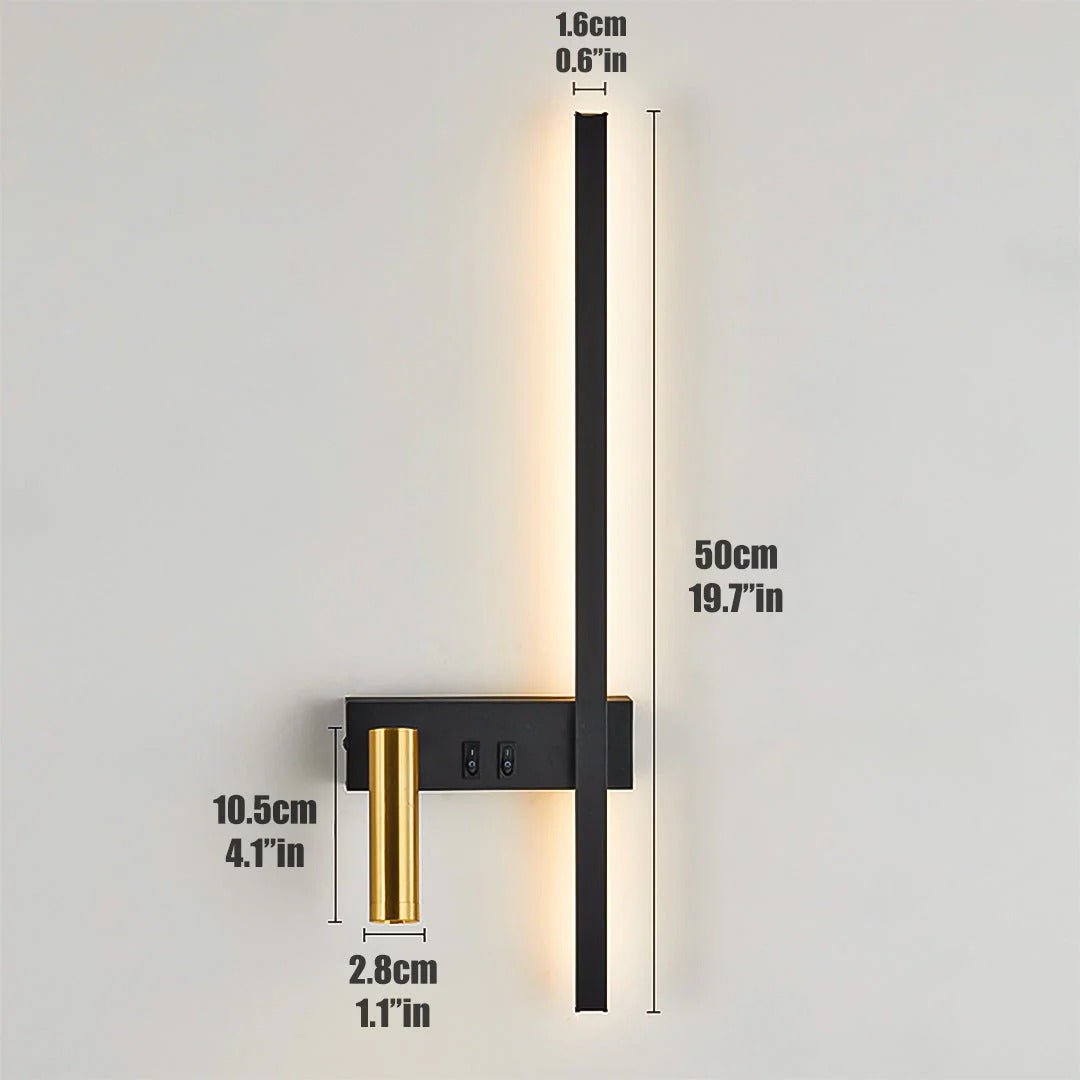 Applique Murale Design avec Liseuse Orientable pour Chambre | Éclairage LED Élégant - Gauche - Maison Solenne