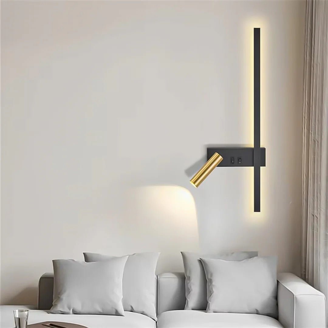 Applique Murale Design avec Liseuse Orientable pour Chambre | Éclairage LED Élégant - Gauche - Maison Solenne