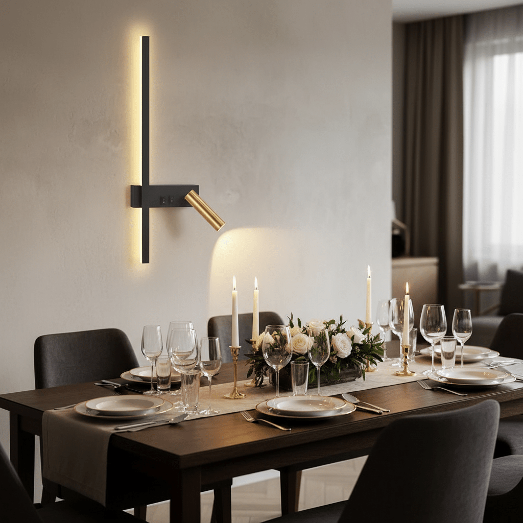 Applique Murale Design avec Liseuse Orientable pour Chambre | Éclairage LED Élégant - Gauche - Maison Solenne