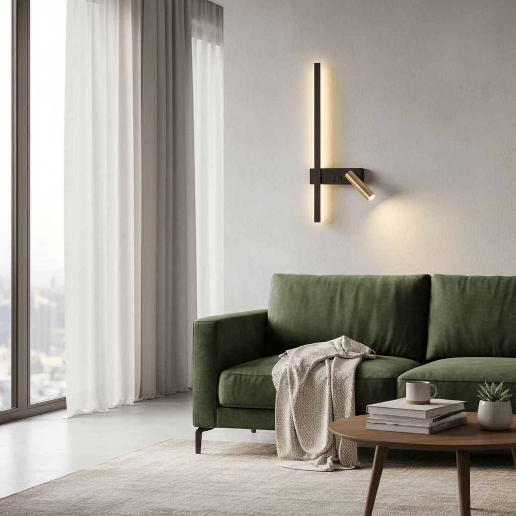 Applique Murale Design avec Liseuse Orientable pour Chambre | Éclairage LED Élégant - Gauche - Maison Solenne