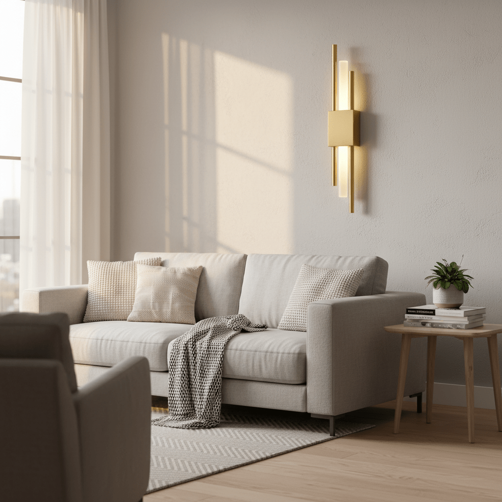 Applique Murale Dorée Design pour Chambre et Salon | Éclairage Moderne - Blanc chaud - Maison Solenne