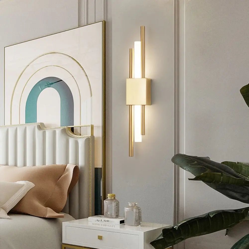 Applique Murale Dorée Design pour Chambre et Salon | Éclairage Moderne - Blanc chaud - Maison Solenne
