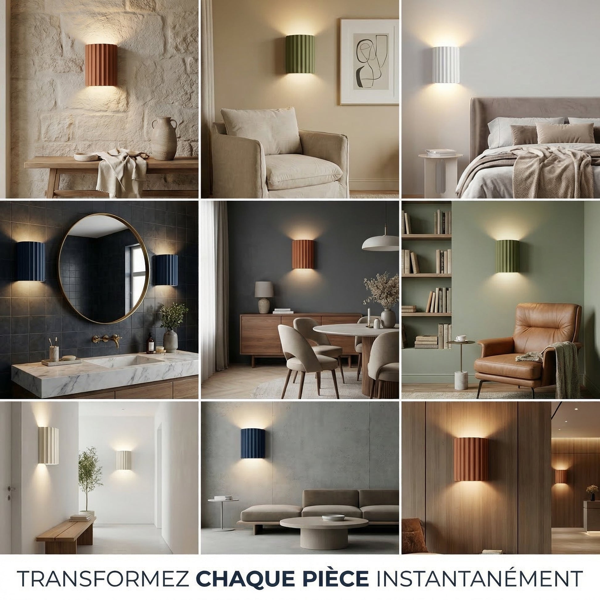 Applique Murale LED moderne Contemporaine | Lumière Chaleureuse pour Salon, Chambre & Couloir - Gris - Maison Solenne