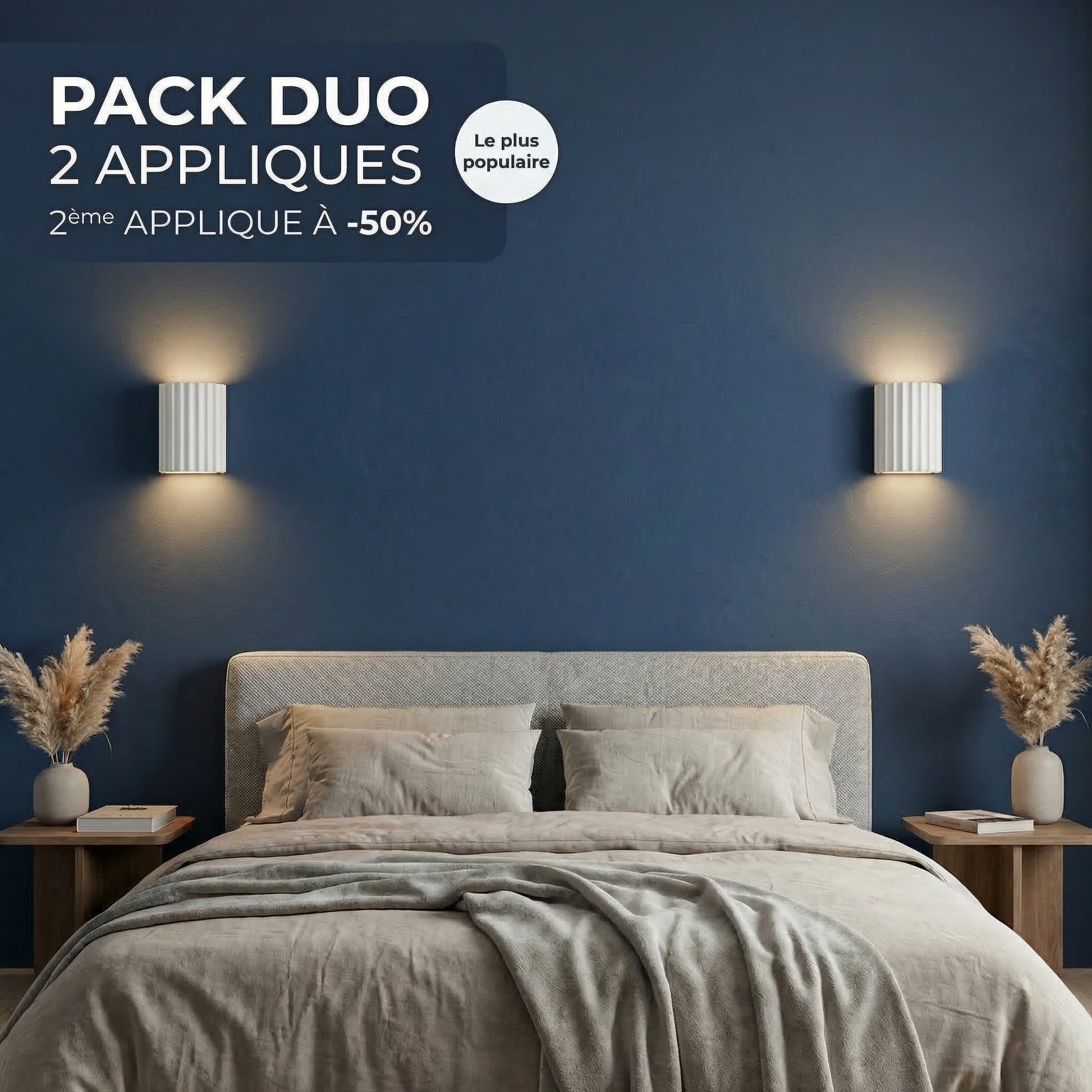 Applique Murale LED moderne Contemporaine | Lumière Chaleureuse pour Salon, Chambre & Couloir - Gris - Maison Solenne