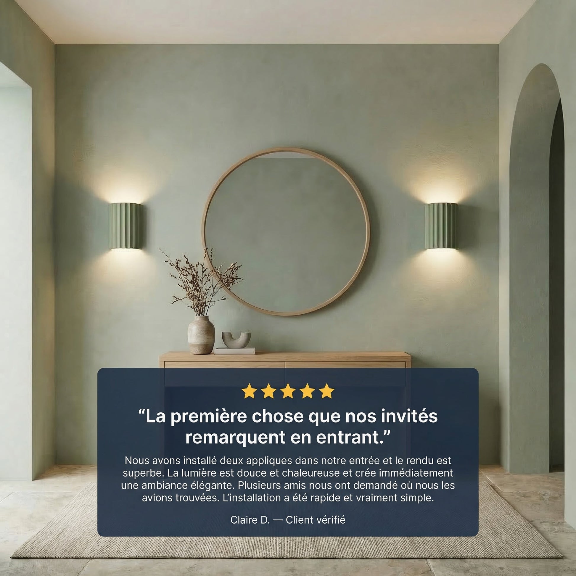 Applique Murale LED moderne Contemporaine | Lumière Chaleureuse pour Salon, Chambre & Couloir - Gris - Maison Solenne