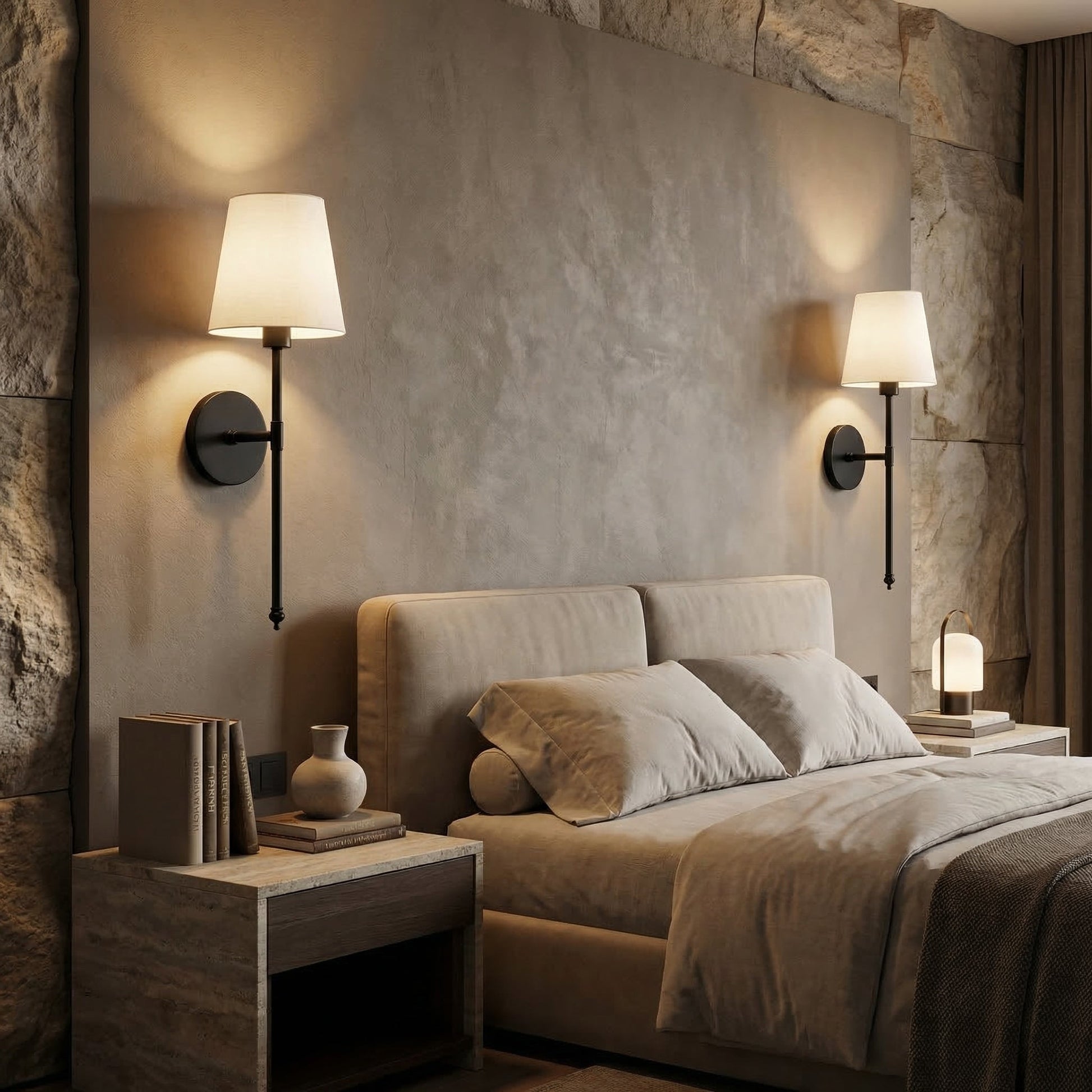 Applique Murale Sans Fil - Noir - Maison Solenne