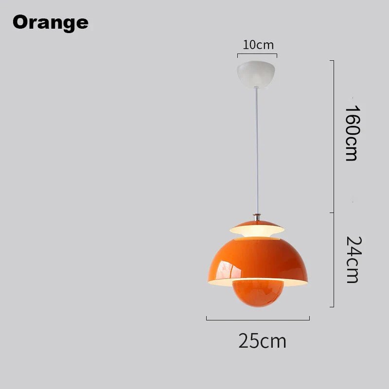 Suspension LED Scandinave Élégante Design Compact - Orange - Maison Solenne
