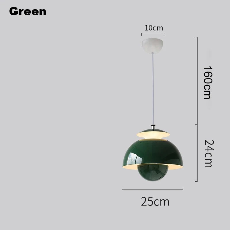 Suspension LED Scandinave Élégante Design Compact - Vert - Maison Solenne