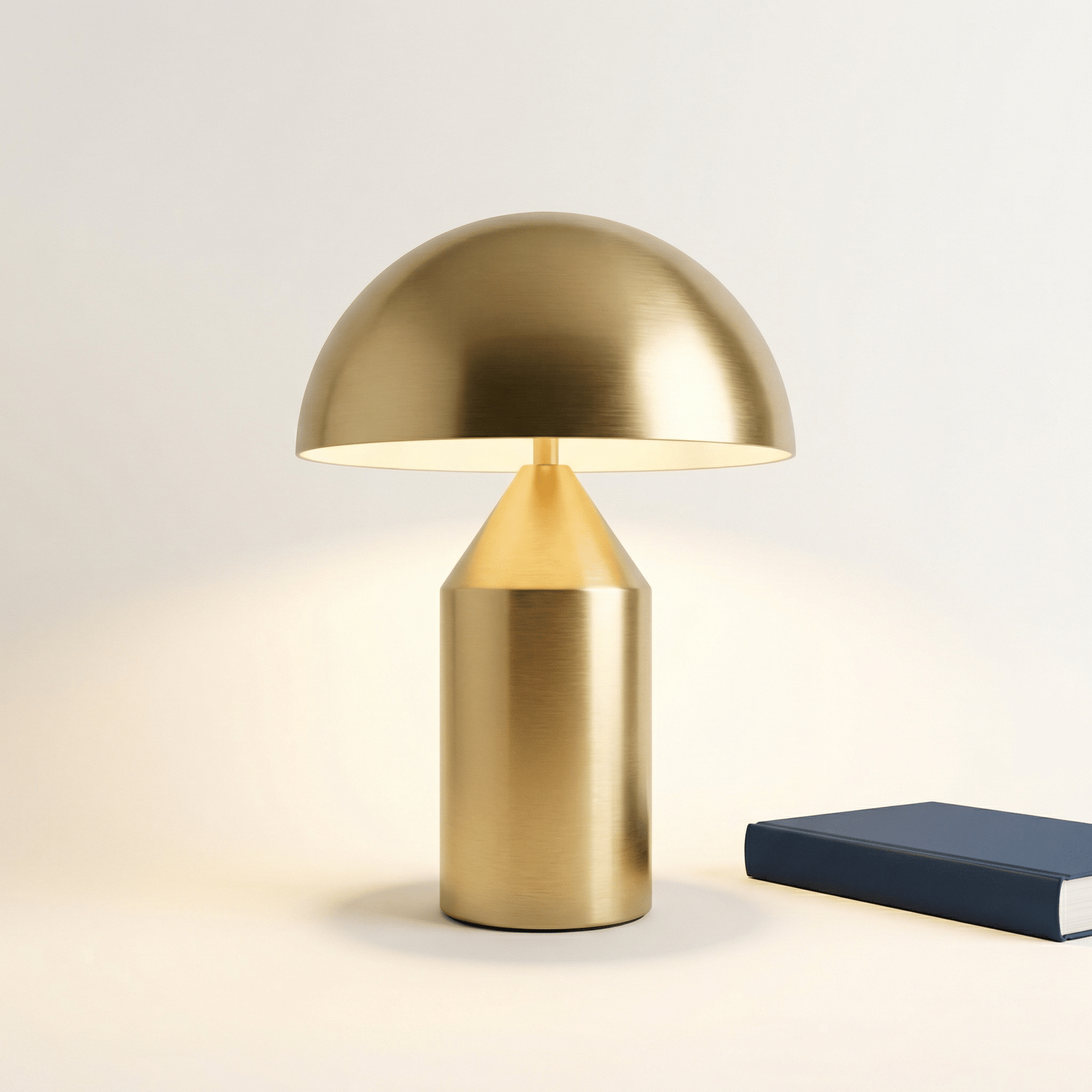 Lampe champignon doré Design en Métal avec Protection des Yeux LED - Petit (Ø 25 cm - H 35 cm) - Maison Solenne